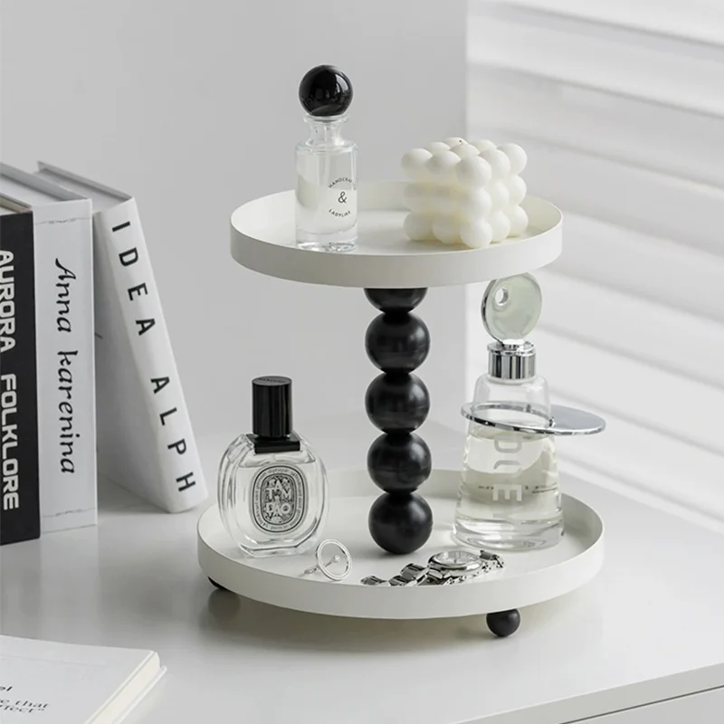 European Decorative Living Room Two Tiered Tray Beautiful Modern Wooden 2 Tier Serving Tray And Holiday Home Decorations