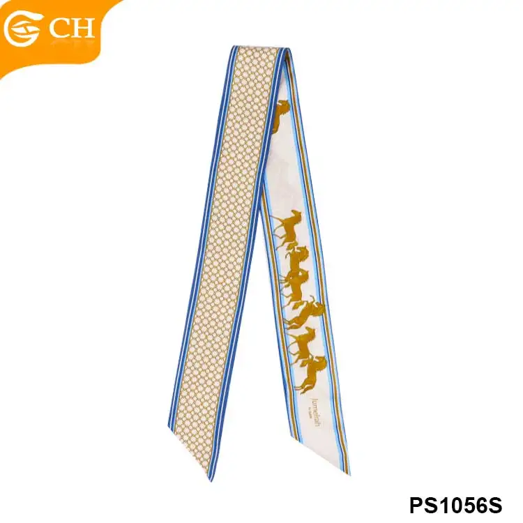 High-End Personalized Pure Silk Women Scarves Custom Soft Touch Ribbon Square Scarf Custom Logo 100%Silk Printed Scarf