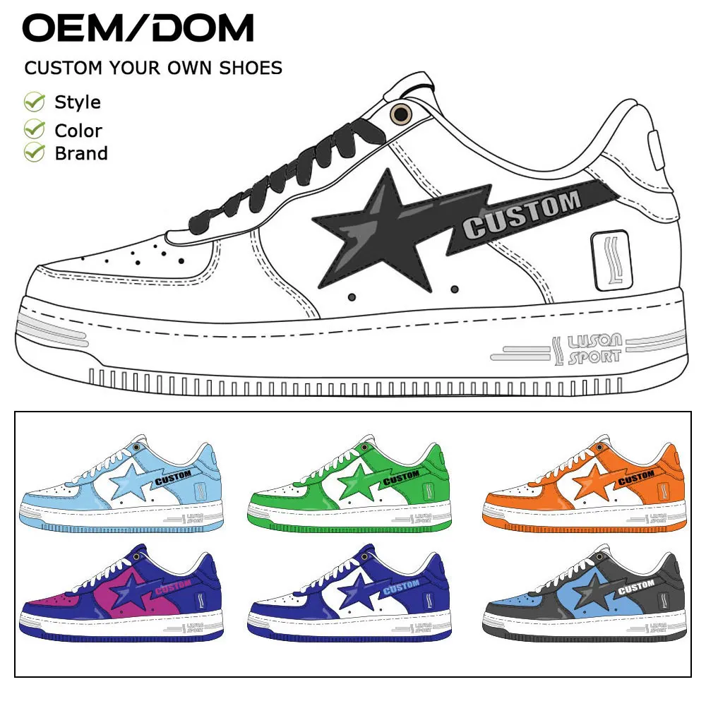 LUSON Men Professional fashion sport shoes sneakers custom print casual sport shoes men Sport Custom Sneakers