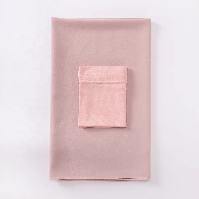 Dewang Finest Muslim Scarf Hijab Set Matching Color Chiffon Hijab for Women Opp Bag Autumn 7 Days Prefect Matching Heavy Chiffon