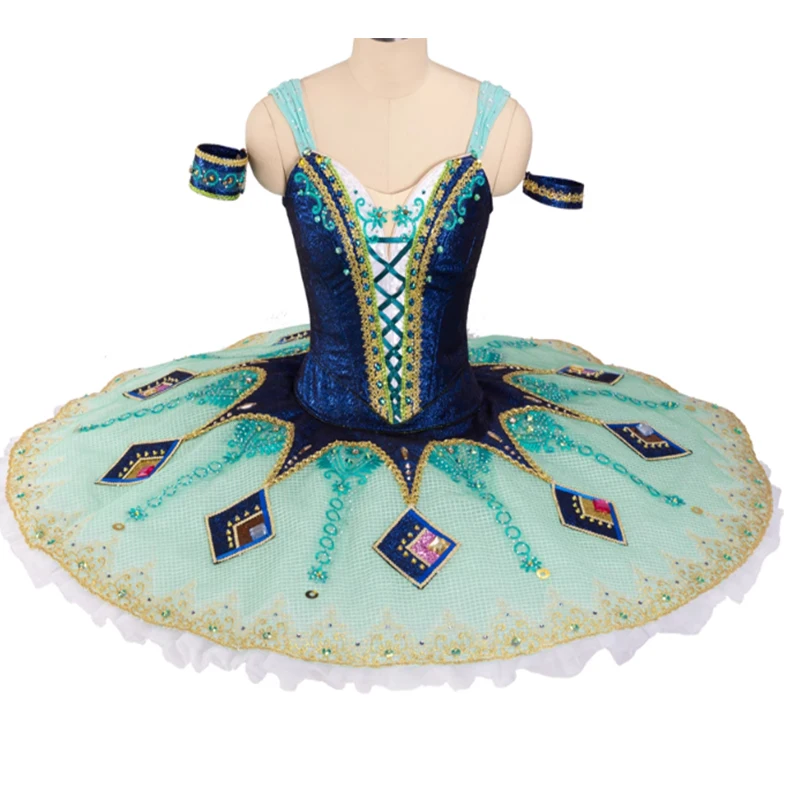 Professional  Custom Size Kids Girls Performance Competition Wear Blue Bird  Ballet Costumes