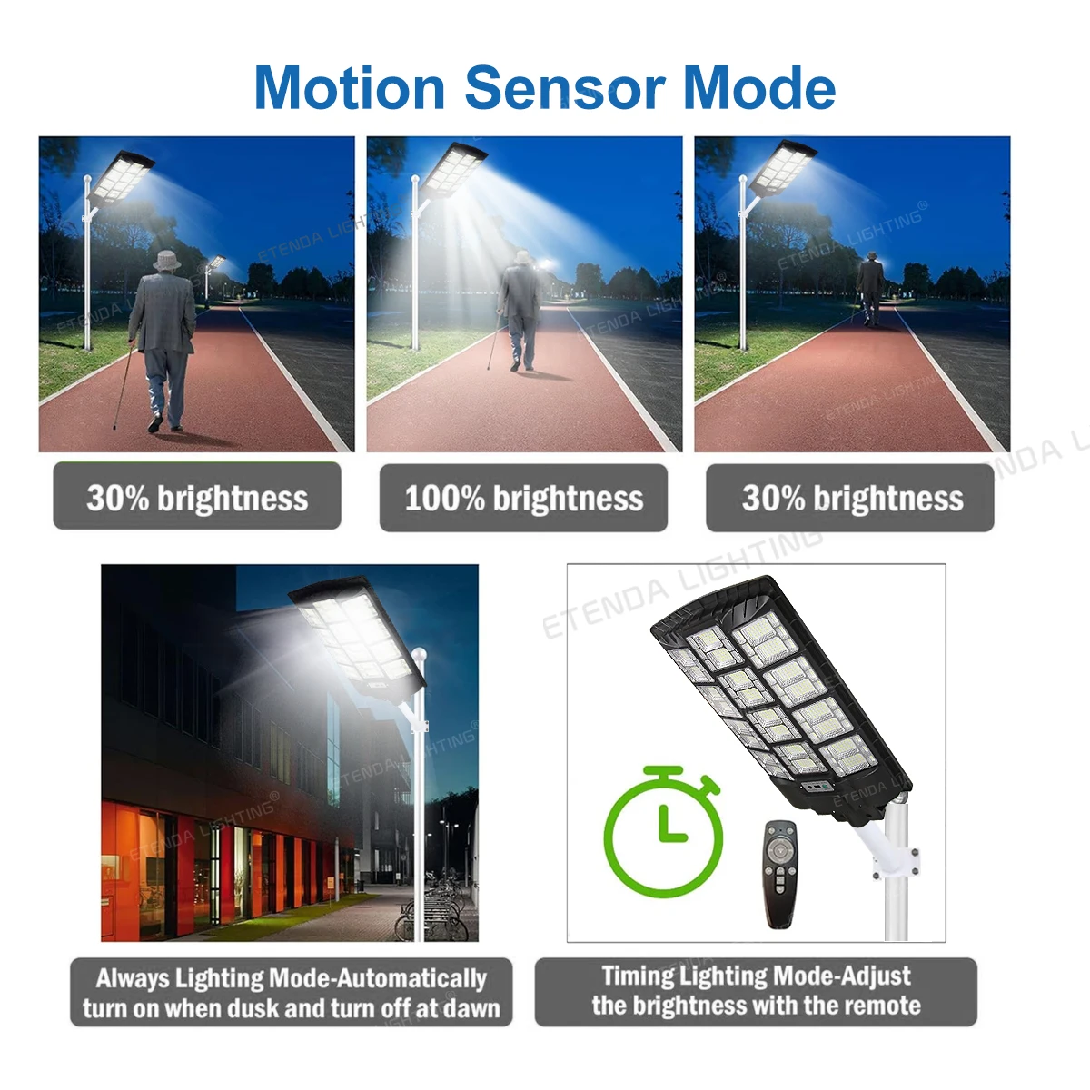 500W 1000W 1500W All In One Solar Street Light Waterproof IP65 Integrated Solar Lamp With Motion Sensor