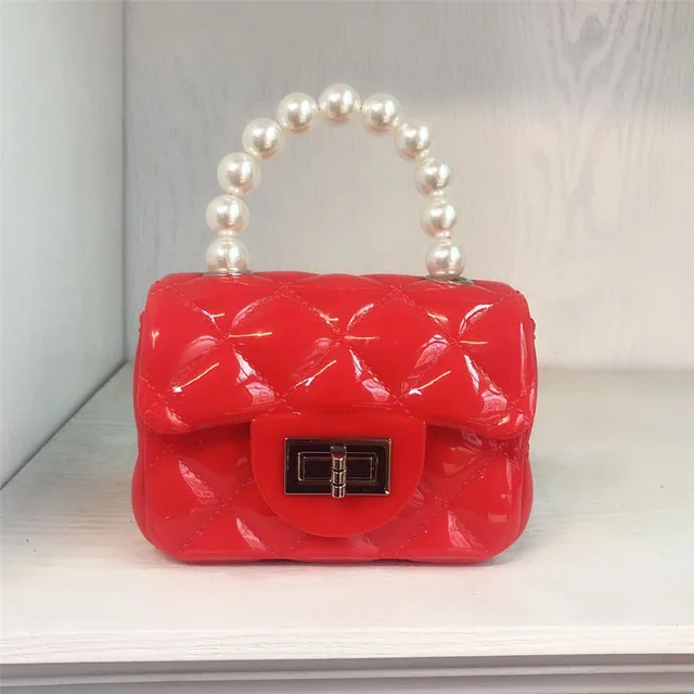 New Lady Bag Design Tiny Pearl Handle Purse Small Size Sling Candy Jelly Lady Bag