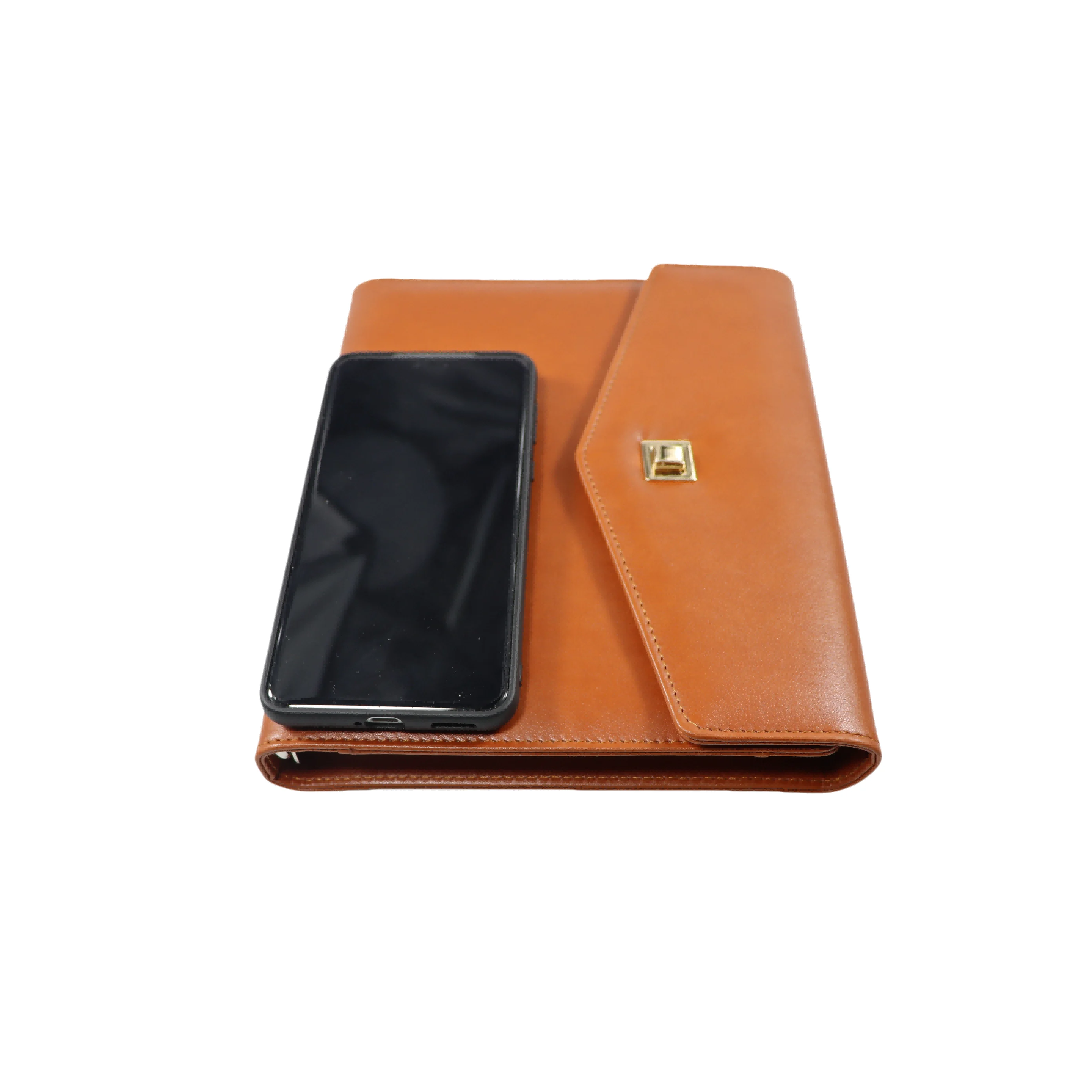 2024 customized zippered  pu leather manager folder powerbank notebook Smart Notebooks
