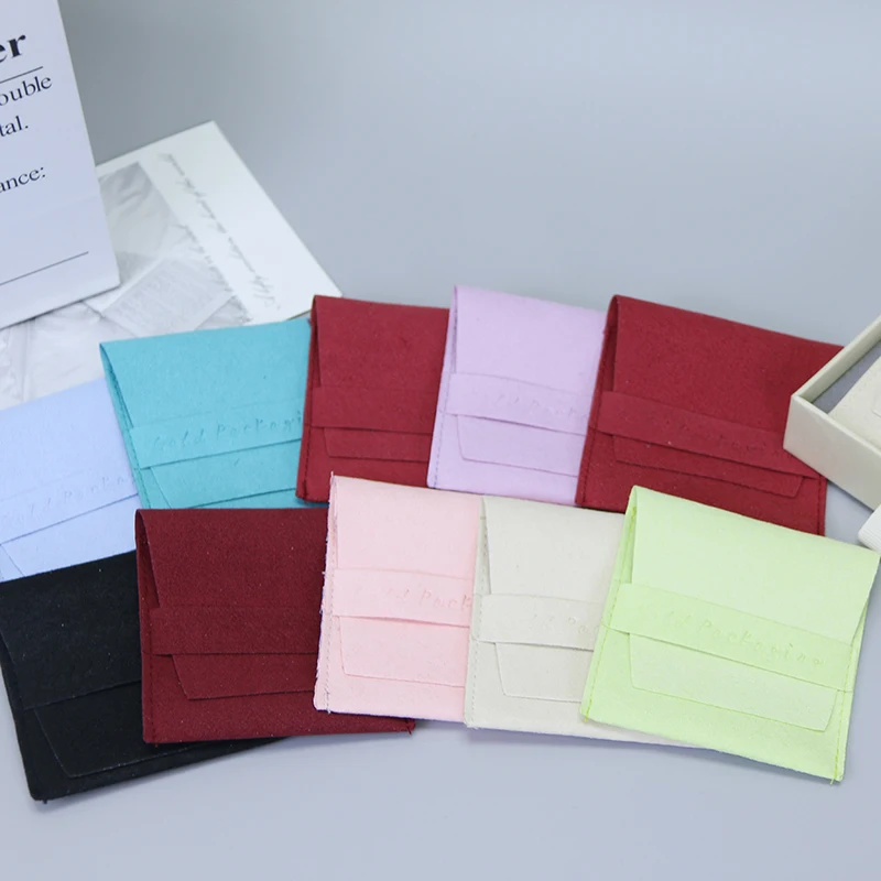 Earrings Jewellery Gift Packaging Jewelry Velvet Suede Pouches Bags With Divider