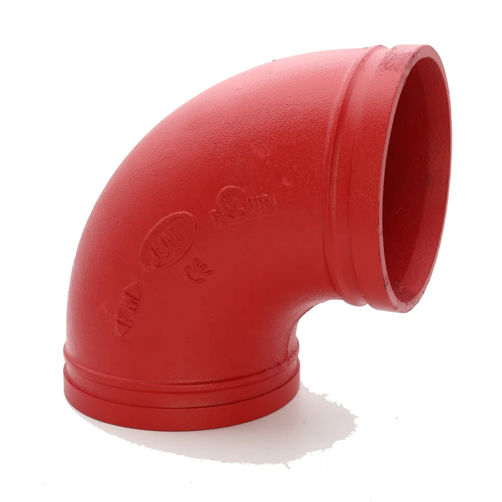 FM UL 1-12 inch  Fire fighting grooved elbow Ductile iron Grooved elbow weifang juntong