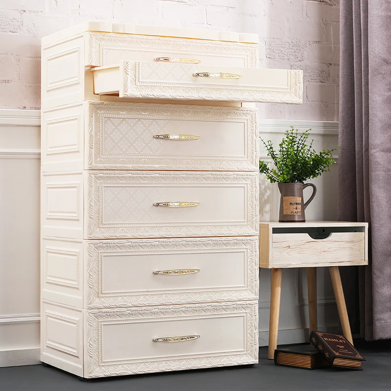
European Wardrobe Bedroom 5-drawer Baby Plastic Drawer Cabinet 