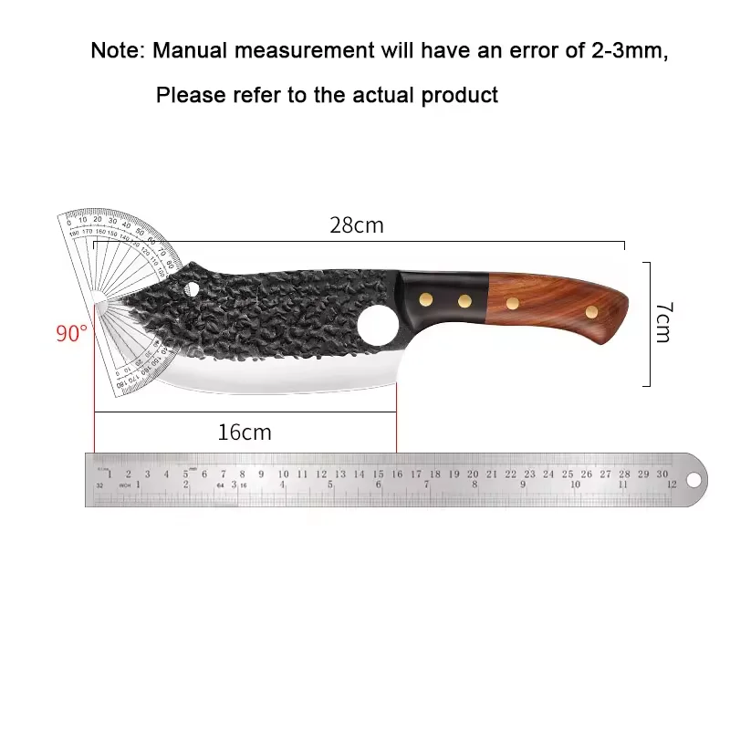Handmade Viking Chef Knife Butcher Boning Carbon Steel Serbian Knife Forged Kitchen Camping Slaughter Knife