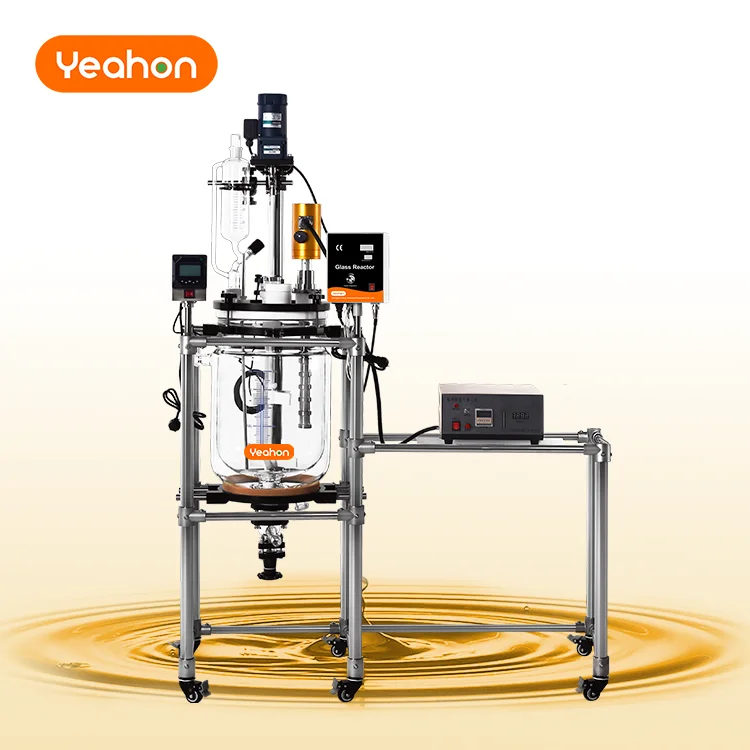 Настраиваемый ультразвуковой стеклянный реактор с химическим перемешиваемым резервуаром с системой управления PH