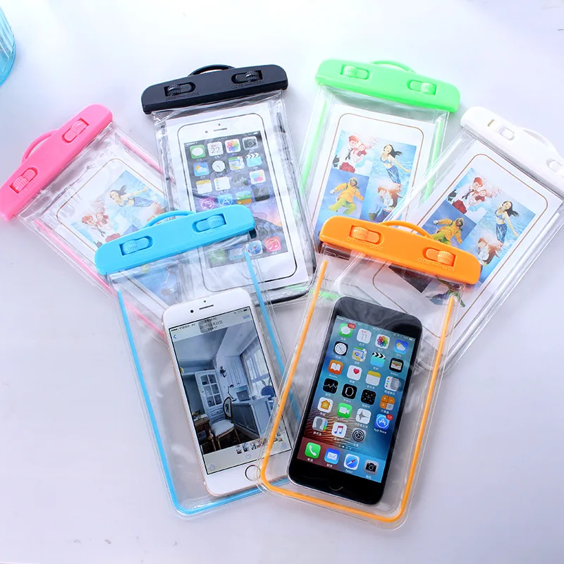 Universal Waterproof PVC Mobile Phone Cases Clear Pouch Waterproof Bag Water Proof Cell Phone Bag With Lanyard
