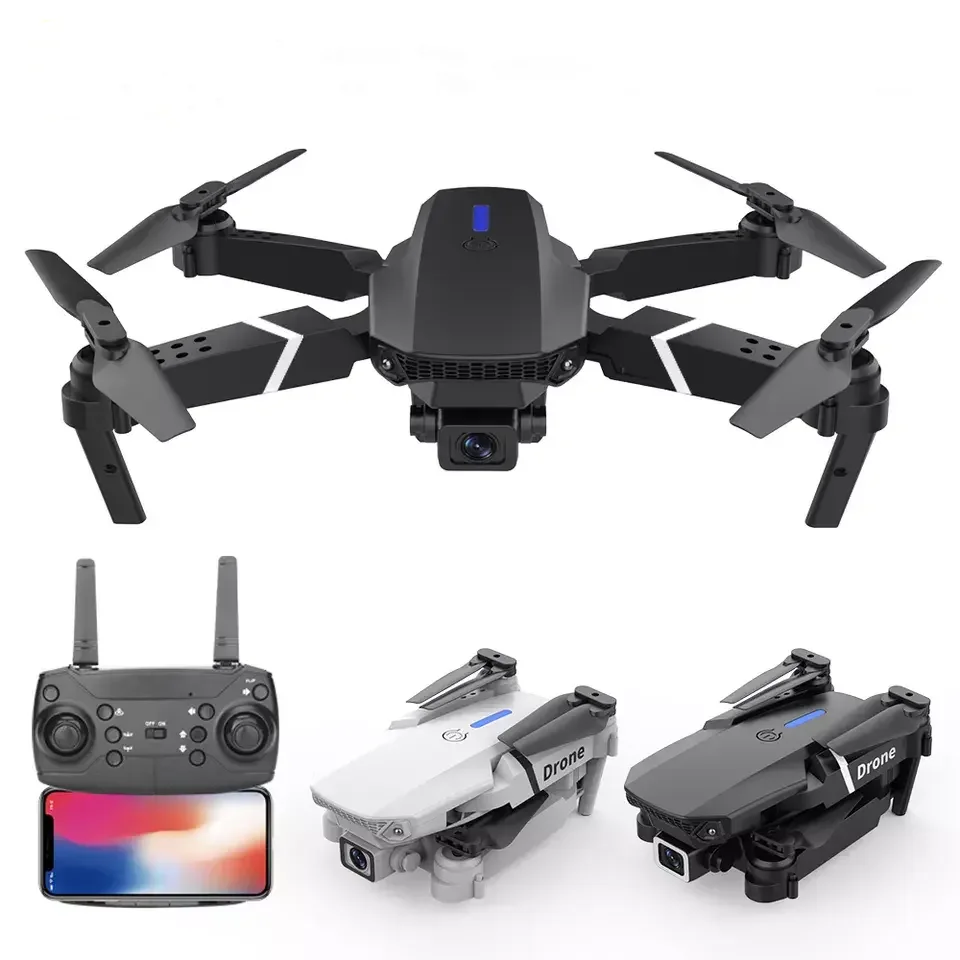 2023 Best Seller E88 drone foldable Dual  Cameras 4K Mini Toy Kids  easy to carry folding remote dron for sale beginner drones