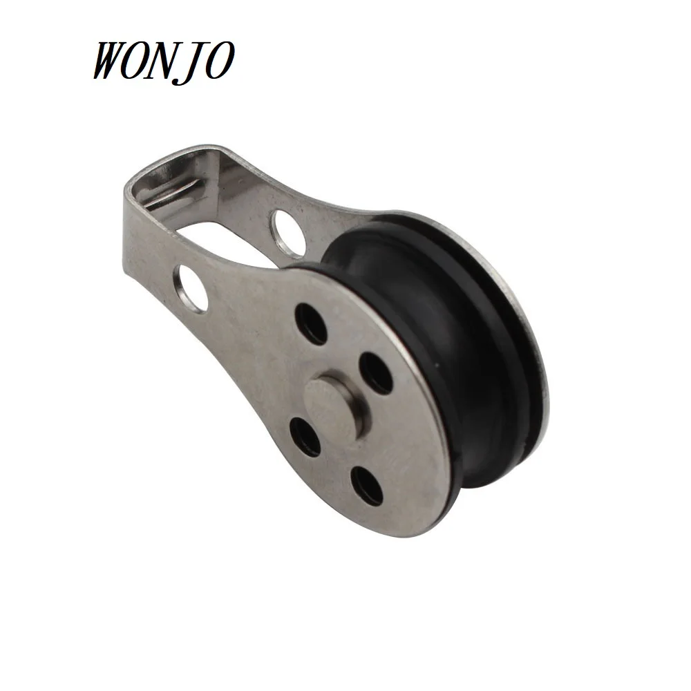 Marine Boat Accessories Stainless Steel 316 Fixed Single Nylon Sheave Wire Rope Pulley plastic roller nylon pulley wheel roller