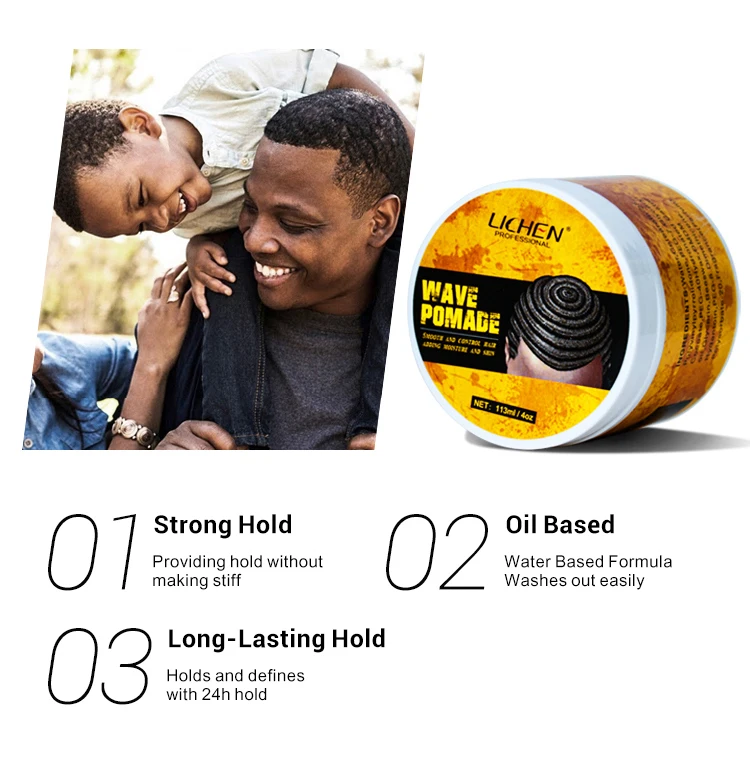 Сильный фиксатор, нежирный натуральный восковой помад для волос, 360 восковой помады для укладки волос для мужчин