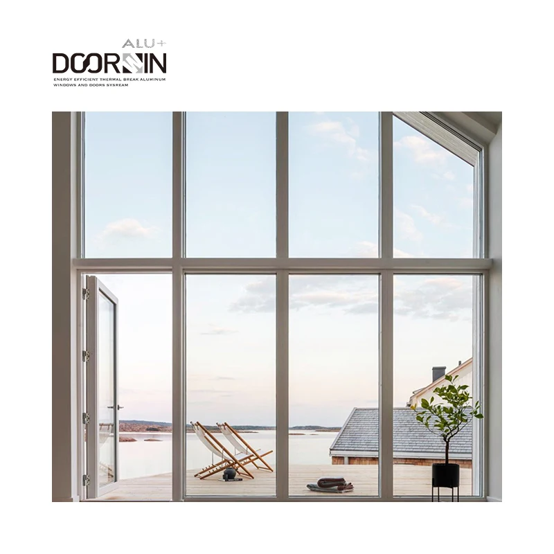 Powder Coating Customized Special Shape Windows Hurricane Impact Heat Insulated Aluminum And Glass Fixed Windows