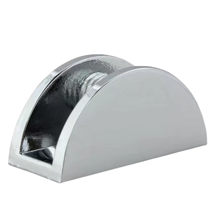 Australia Round Glass Shelf Bracket U Shaped Bracket Shower Door Clamp Floor Standing Clamp Brass Clip Polished