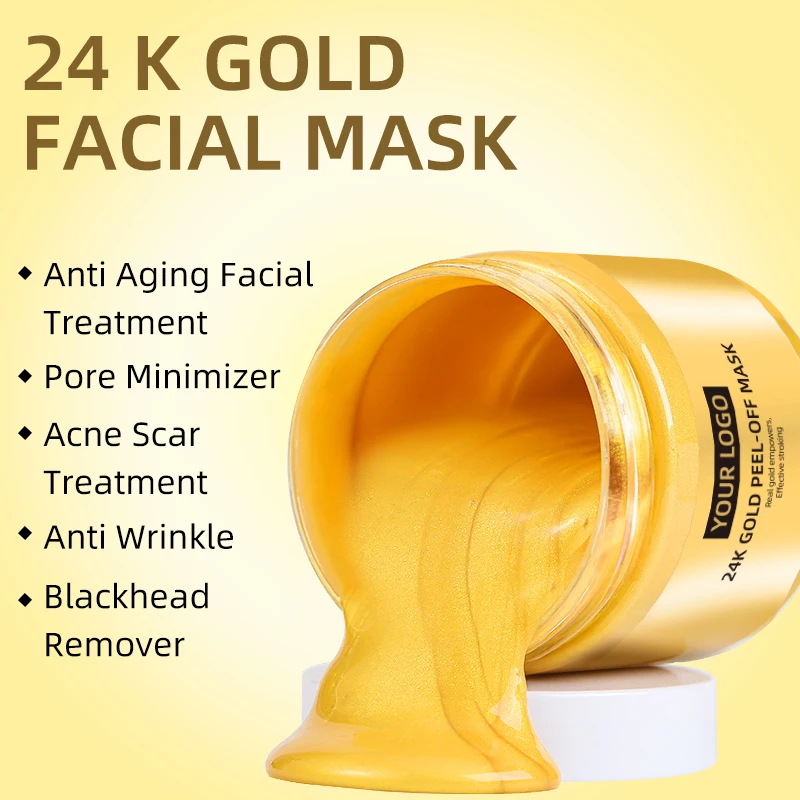 24k gold mask OEM/ODM wholesale Anti Wrinkle And Moisturizing Collagen Peel Off Face Mask 24k Peel Off Gold Facial Mask
