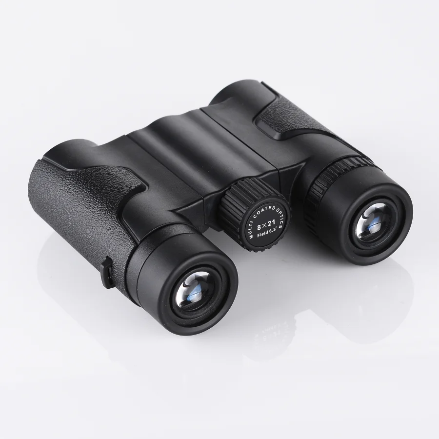 Kingopt rubber covering large eyepiece 8x25 compact binoculars for adults camping hiking outdoor sports