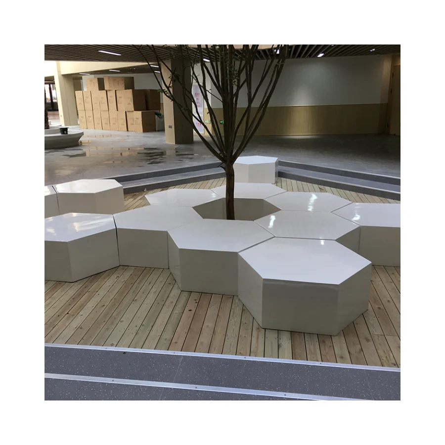 Hexagonal Stool Flower Pot Chair Custom Made Commercial Furniture Chaise Garden Outdoor Waiting Chair