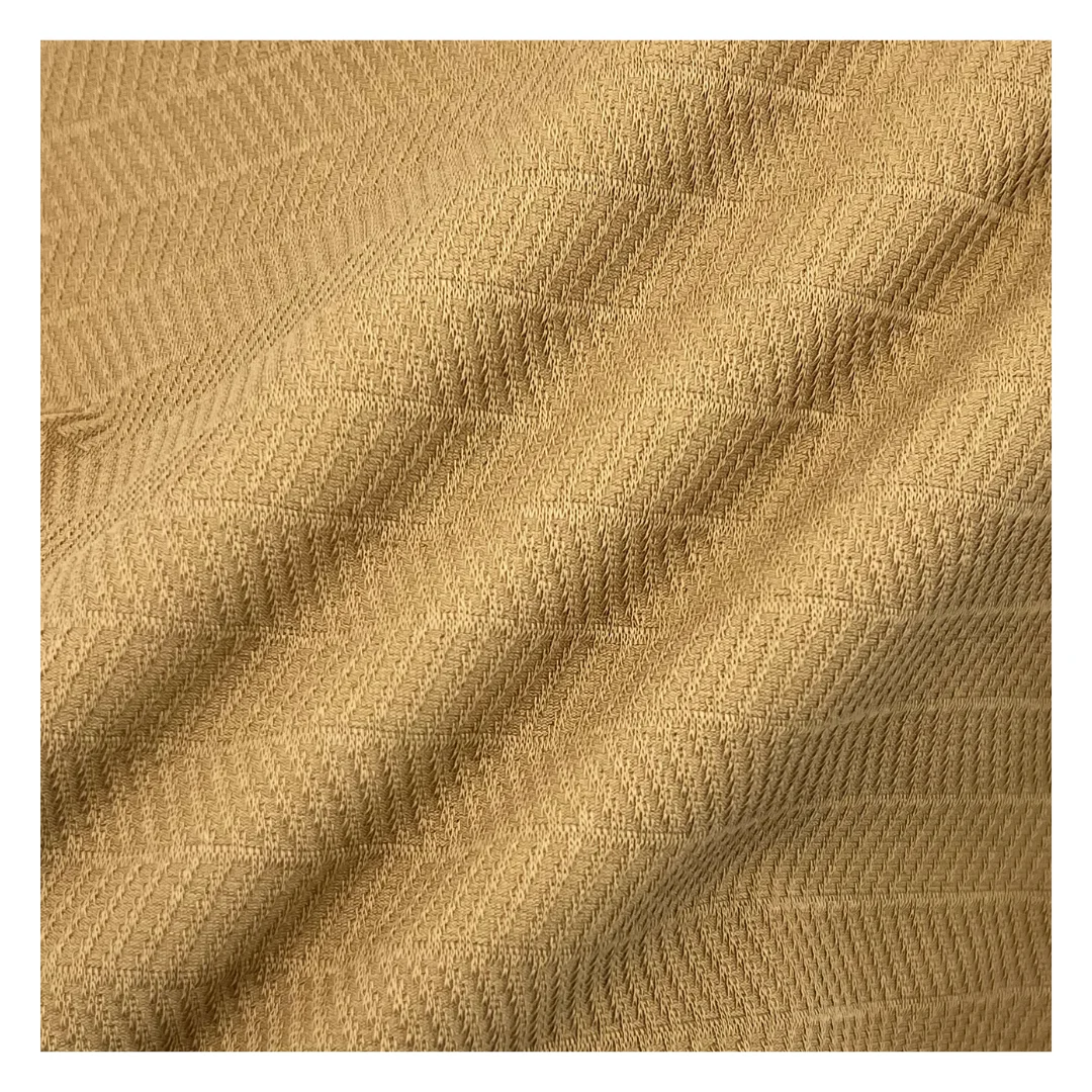 35 DuPont sorona 50 cotton material fabric stretch fabric Khaki Jacquard  knit fabrics for design women jacket pants
