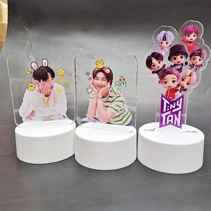 Оптовая продажа товары Kpop Idol яркие светящиеся Акриловые Настольные лампы Tinytan Bangtan