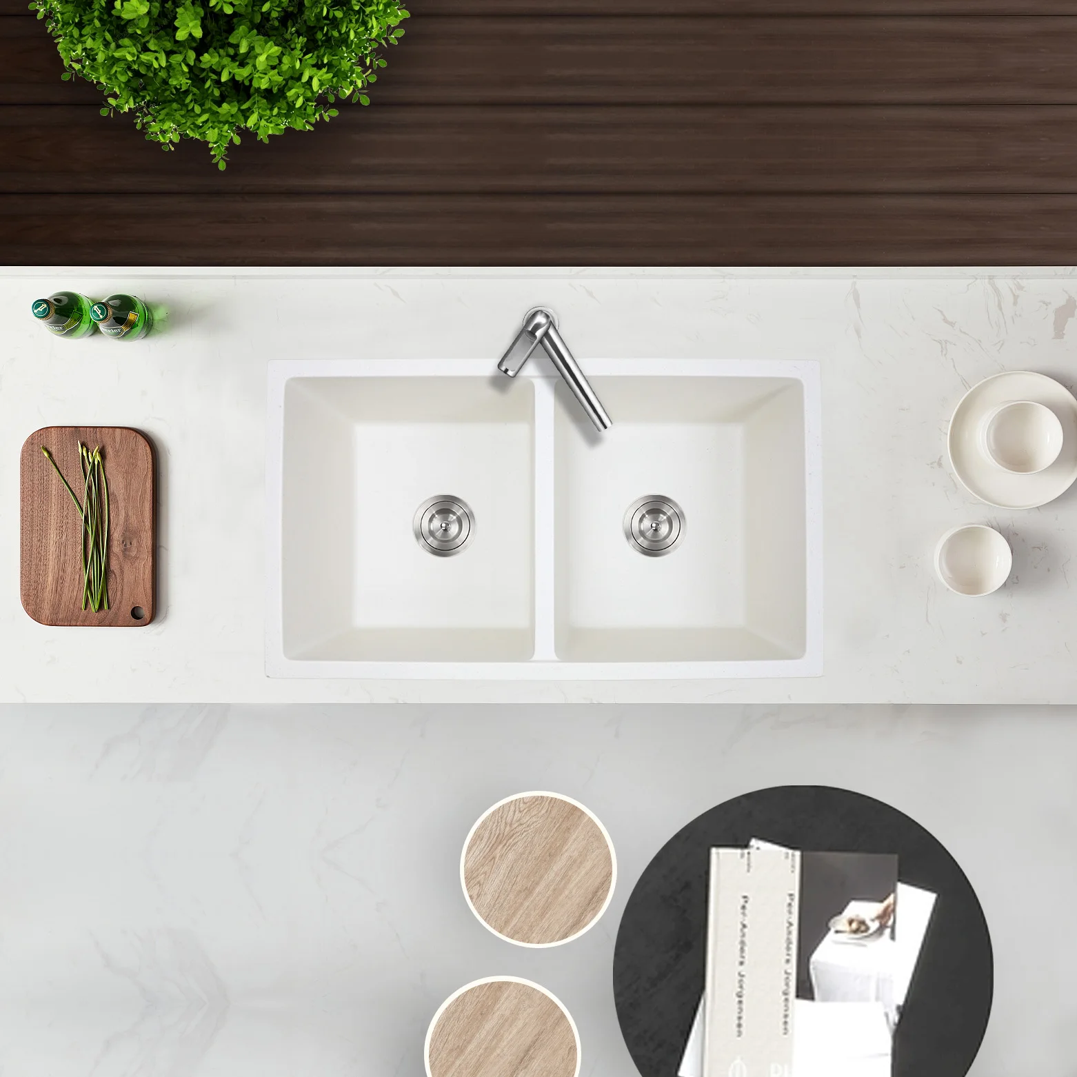 Single Bowl Artificial Granite Sink Quartz Kitchen Sink