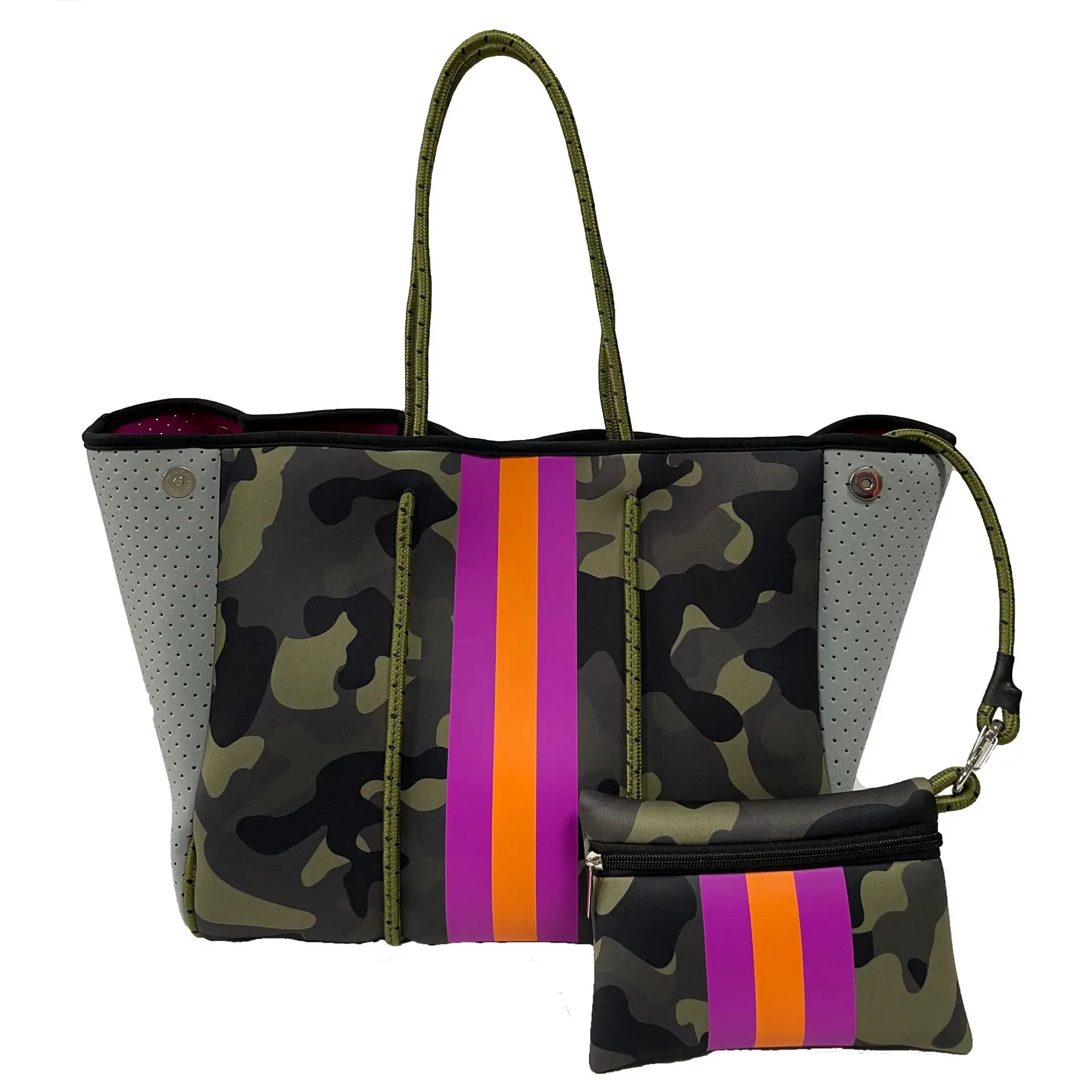 Neoprene Beach Bag Shoulder Bags Women Handbags Ladies Print Portable Smooth Customize Handbag Wholesale Tote Bag