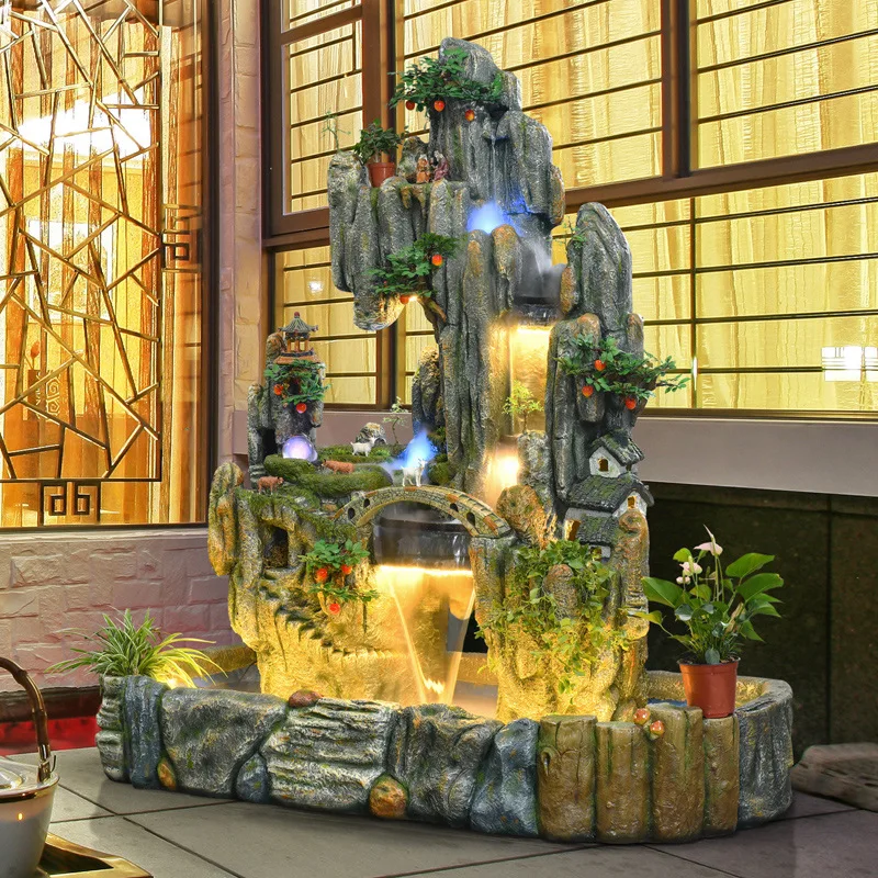 Latest design outdoor fiberglass rock waterfall pool artificial rock waterfall landscaping