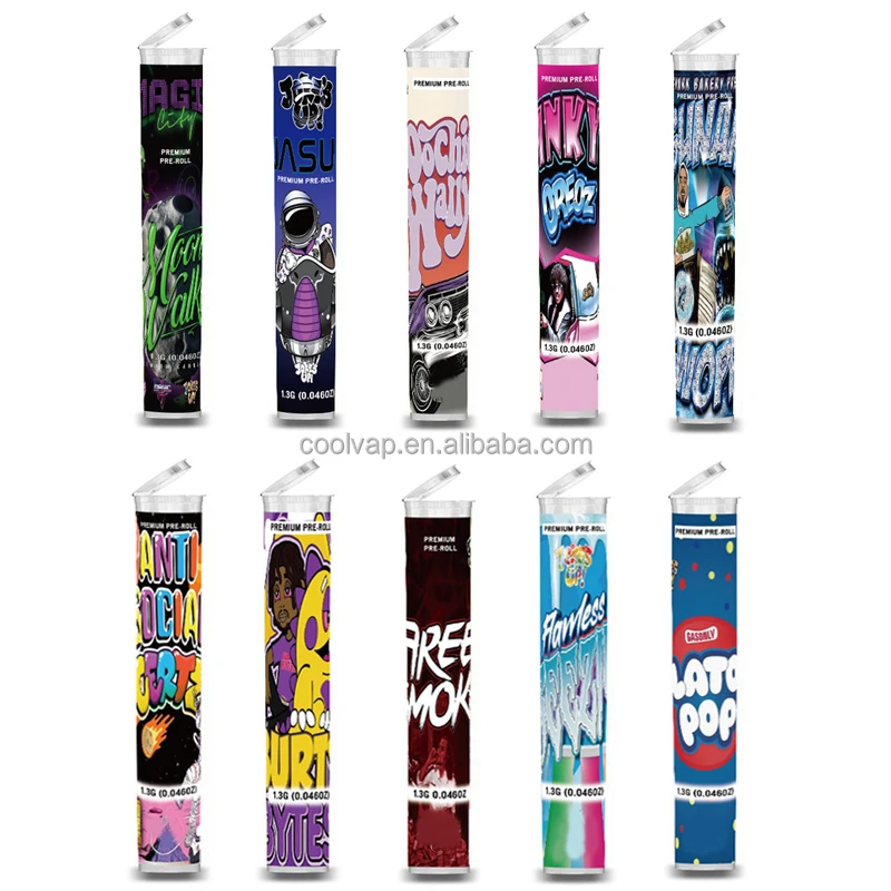 Doob tube plastic CR Top Jokes up 1 Gram 2g preroll packaging pre roll tubes with stickers and heat shrinkable film