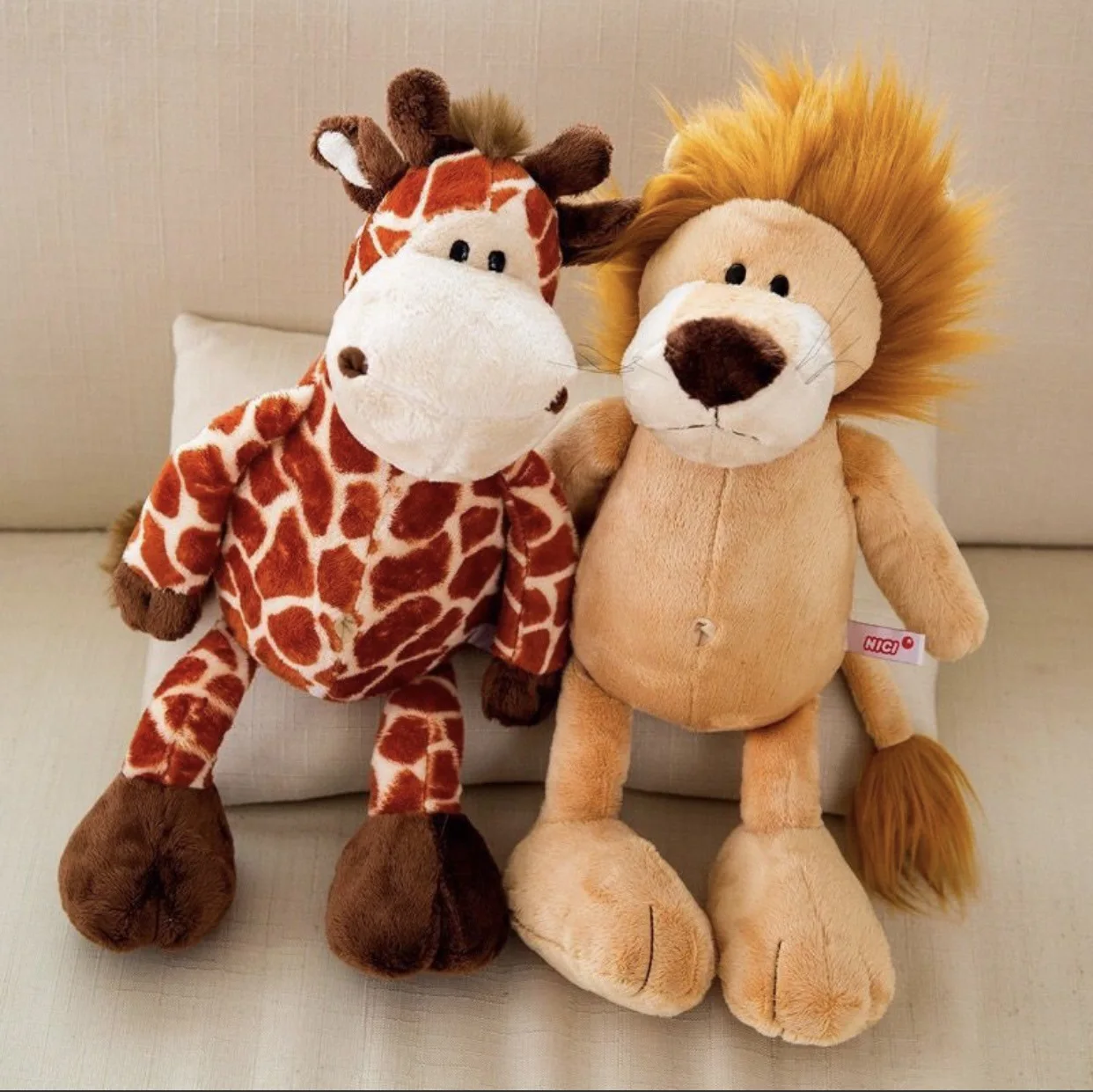 Top Quality snow soft Miniature schnauzer lion tiger giraffe plush dog stuffed animal plush doll toys