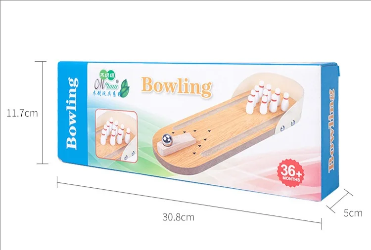 Hot Selling Funny Portable Mini Wooden Bowling Ball Game Toys New Released Kids Hands-on Skills Training Wooden Toys