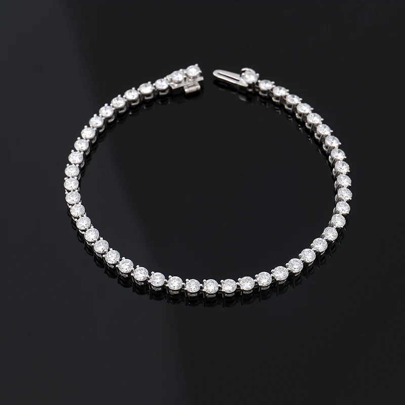 3mm Moissanite Tennis Chain Bracelet: Dazzling VVS Sparkle with Luxurious Elegance