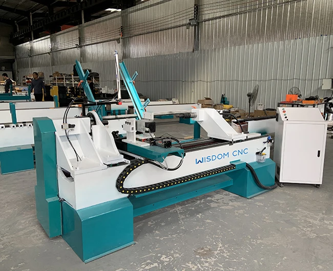 Multi function woodworking CNC lathe center with spindle and planer and polisher