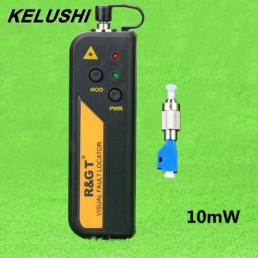 Визуальный дефектоскоп RGT 10 мВт, волоконно-оптический кабель, тестер, красный источник света, волоконно-оптический тестер дефектов с адаптером FC-LC