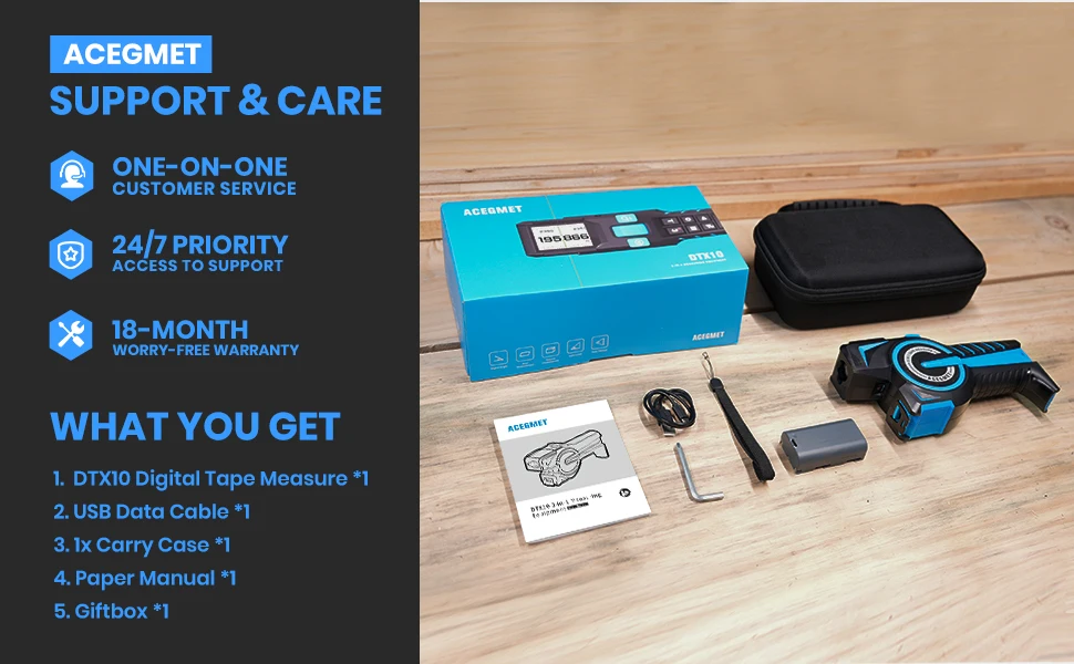 Mileseey DTX10 3-in-1 Ultra-high Accurate Digital Tape Measure with Bluetooth Connectivity