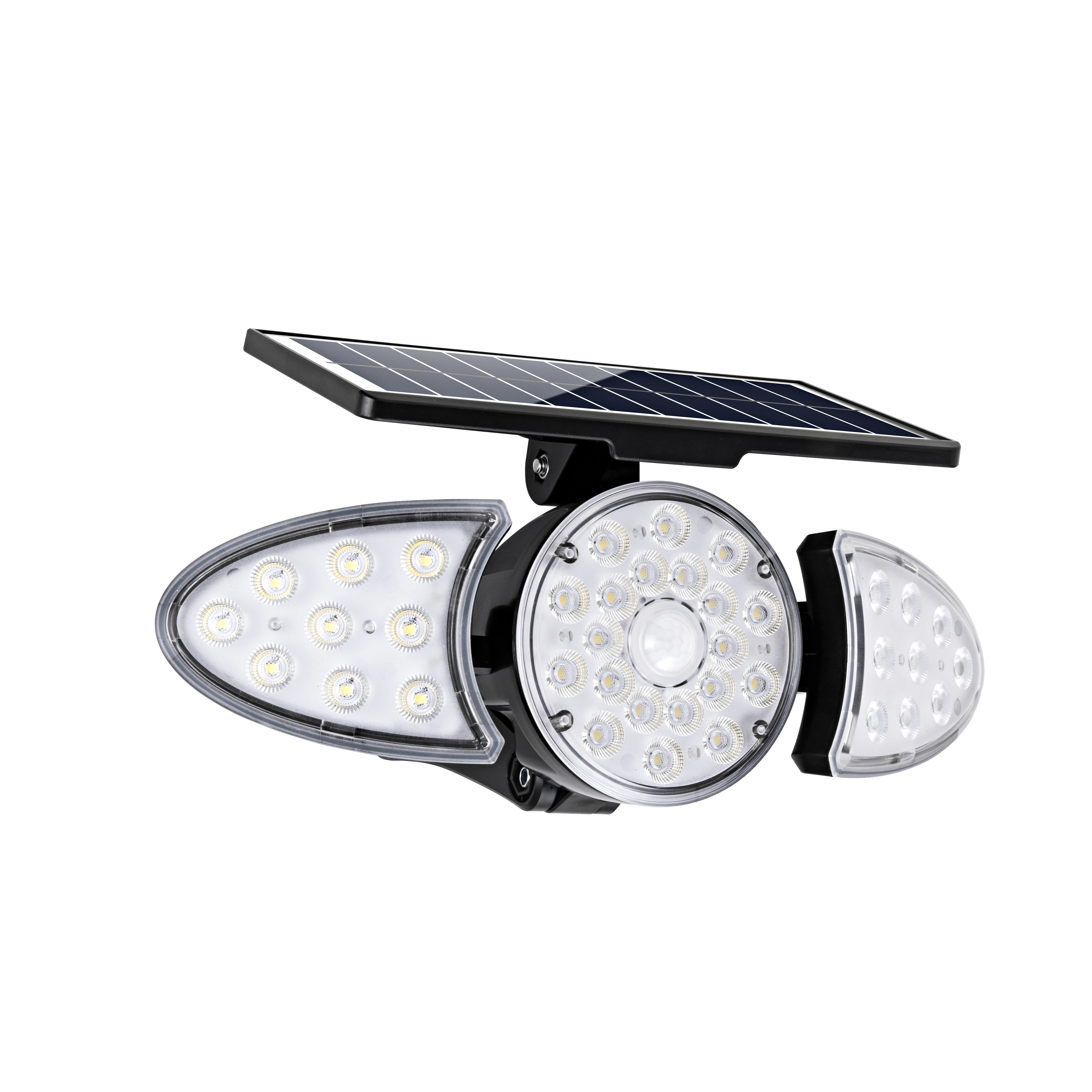 76 светодиодов солнечный свет сада 3 головки настенный светильник с датчиком движения сад Pir Солнечный безопасности для дом