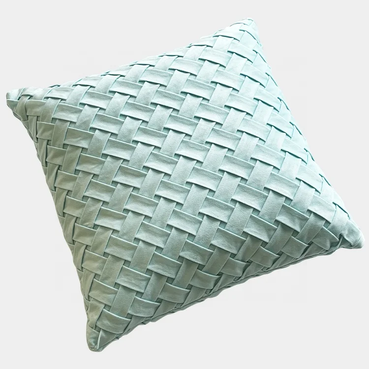 Wholesale solid color crumple velvet sofa seat luxury cushion pillow bed pillow for couch