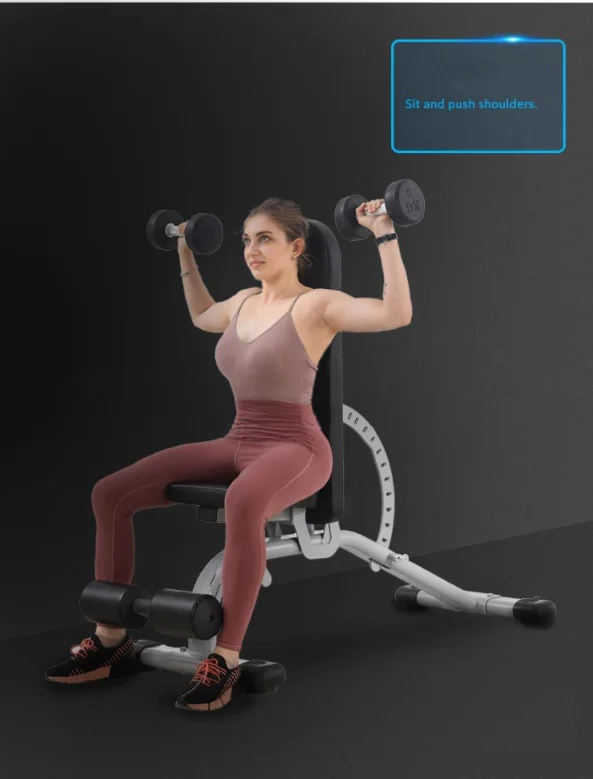 Многофункциональный тренажер для груди и живота с ремнем, тренажер для рук, приседание, скамейка для гантелей, стойка для штанги, скамейка для тяжелой атлетики