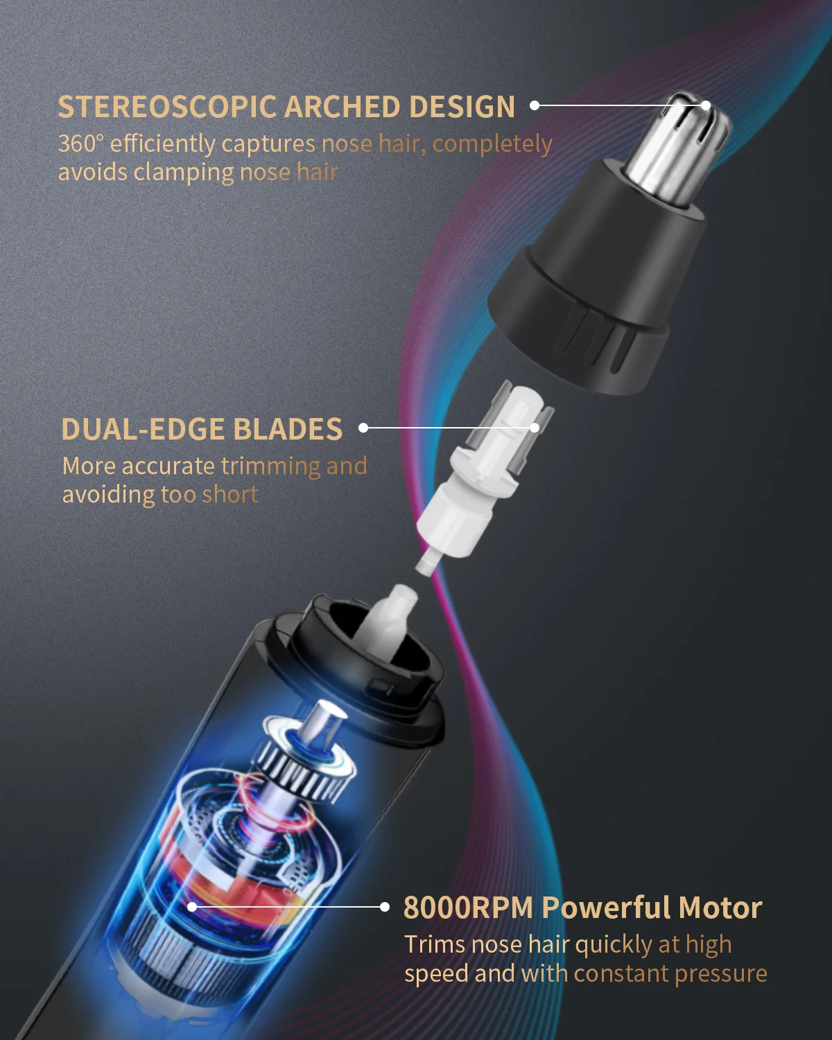 Fasting shipping amazon rechargeable nose hair trimmer electric removal clip nose hair trimmer men ear nose hair trimmer