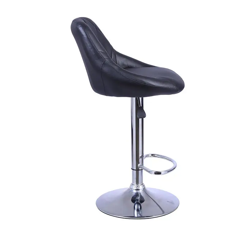 Custom Design Minimalist Lift Bar Chairs Adjustable Rotatable Leather High Bar Chair With Back