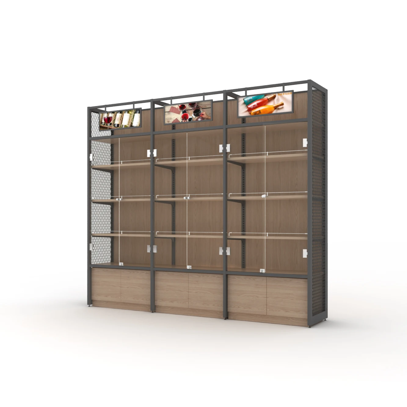 Customized Metal Cigarette Display Shelves Smoke Shops Show Case Display Supplies Showcases Glass Display For Tobacco