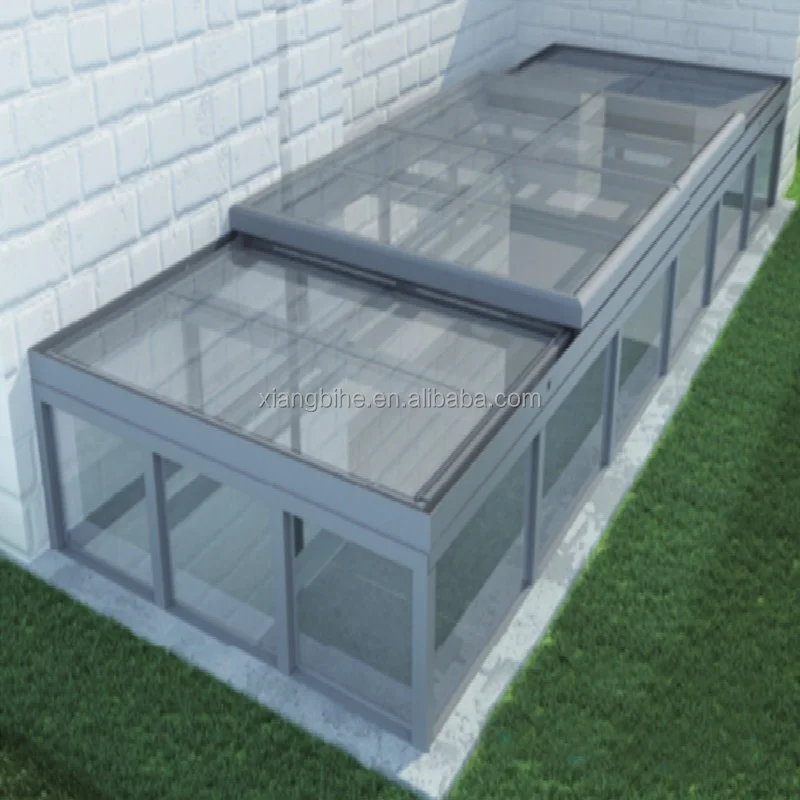 Best Selling Automatic Retractable Glass Roof Skylight Bi-fold Sliding Skylight for Pergola
