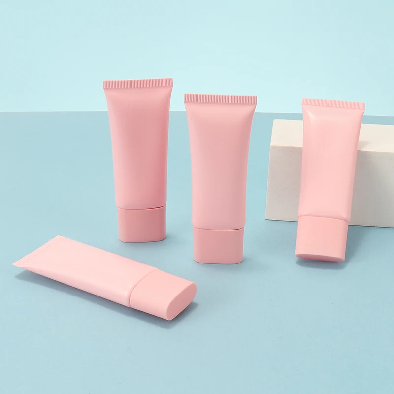 Sugarcane material pink empty 30ml 50ml square head Facial Cleanser Sunscreen Cream cosmetic packaging