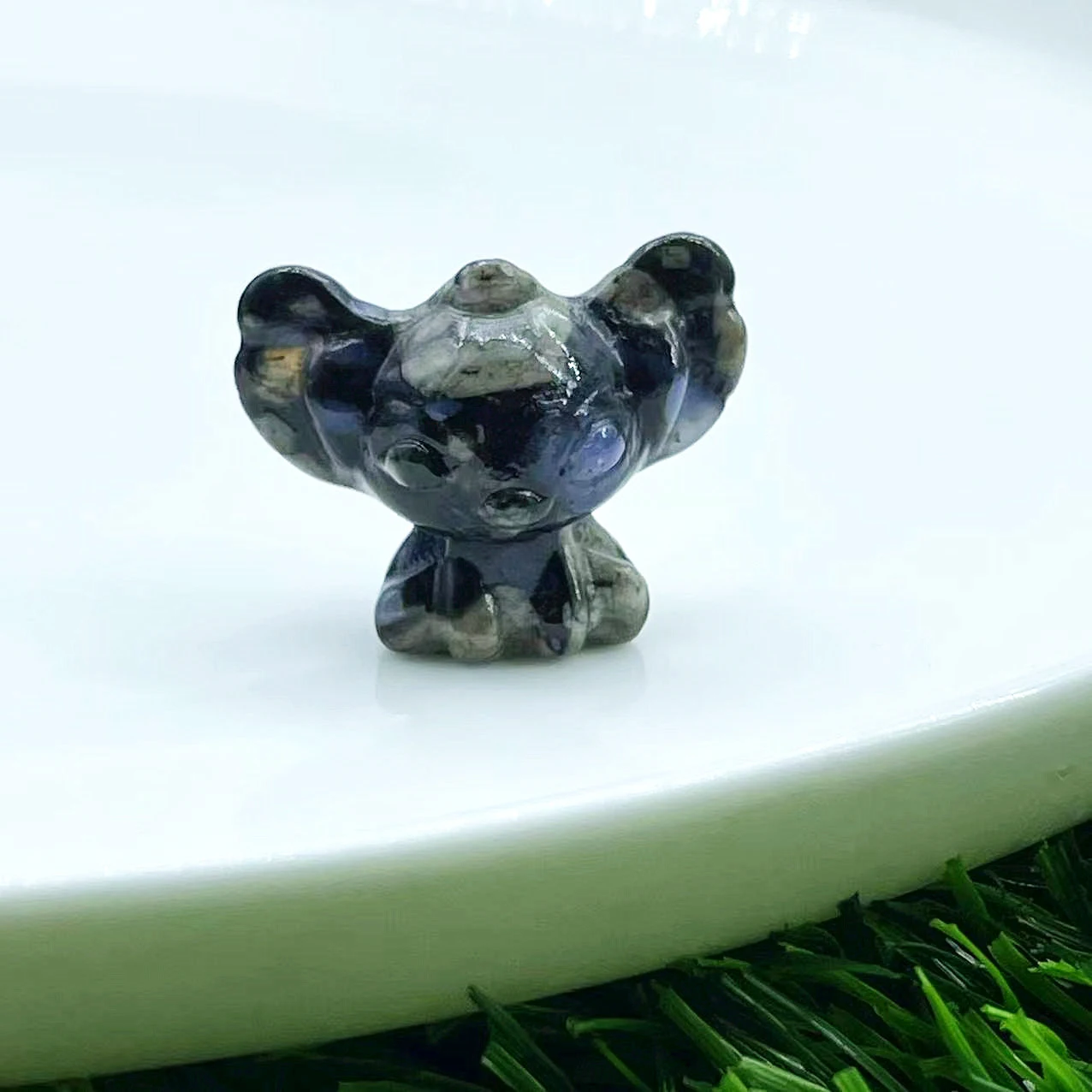 Natural carving Cartoon Statue Reiki Crystal Crafts Rose Quartz Labradorite Stitch Figurine for Gift