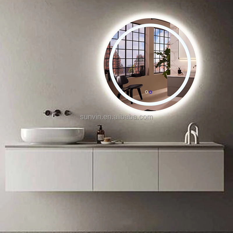 Factory Price Bathroom Mirror TV Dimmable Touch Switch Lighting Smart Led Bathroom compact mirror with led light