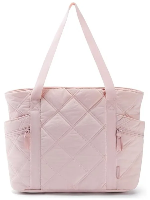 Best Selling Light weight Women Tote Bag Pleated Cotton Check Bag Quilted Stuffed Tote Bag