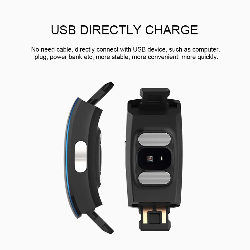 Smart Bracelet PPG ECG HRV Heart Rate Blood Oxygen Temperature Monitor Color Screen Smart Wristband