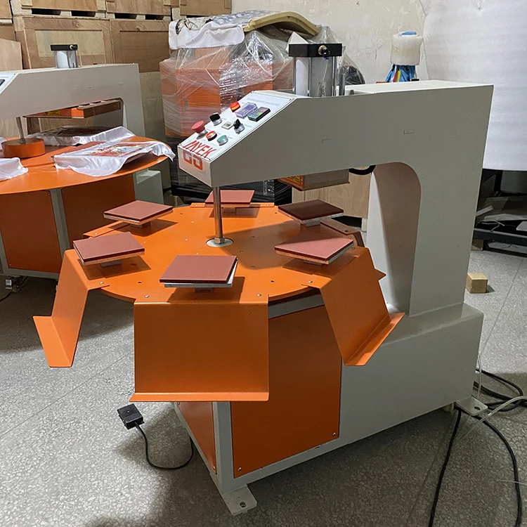 rotary six worktable pneumatic heat press machine