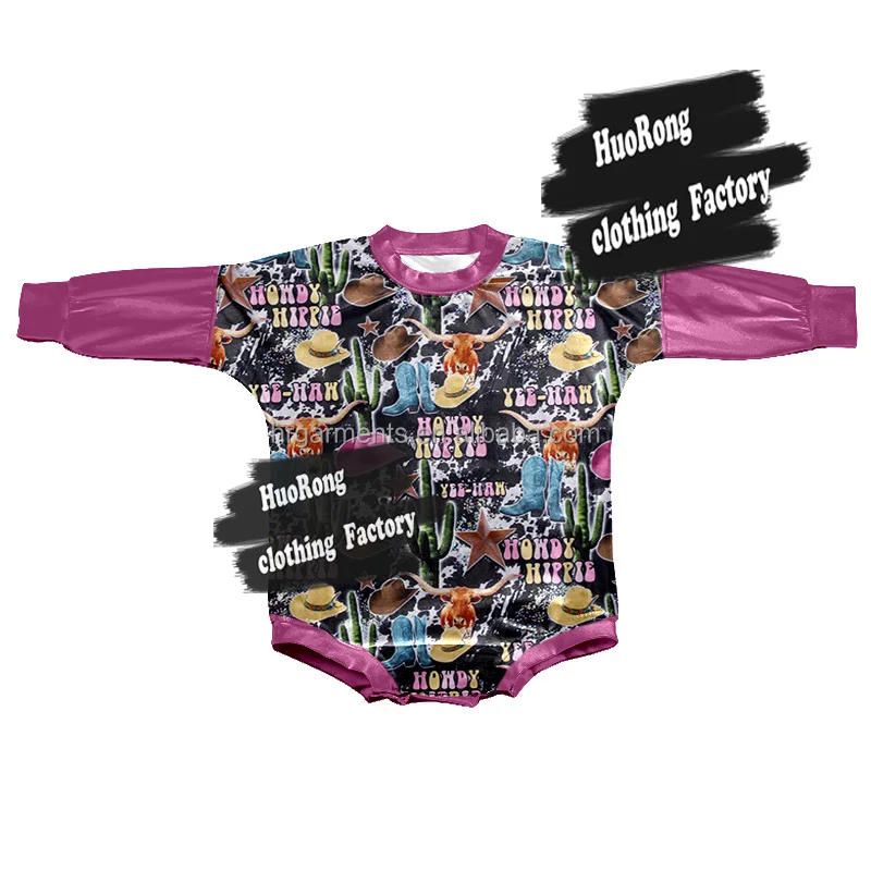 Black And White Cowhide Print Girl Leotard Soft Fabric Newborn Baby Loose Style Romper Western Kids Clothing