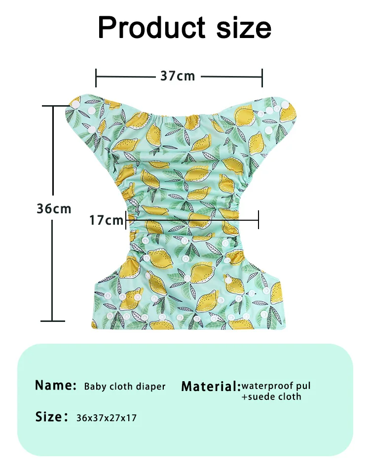 Hot Sale OEM One Size Adjustable Washable Reusable Printed Cloth Diaper With Suede Cloth Linner For Baby For Sale