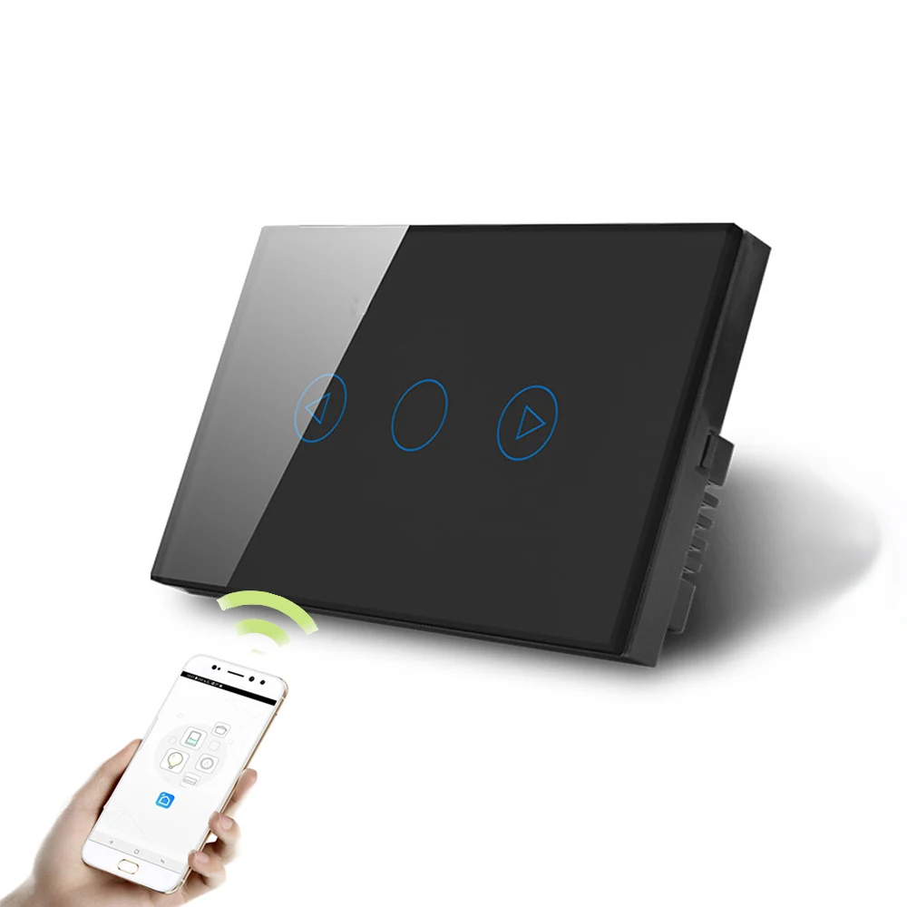 Phone App Controlled Light Switch Tuya App Smart Life Glass Touch Panel 3 Gang 1 Way / 2 Way WiFi Electrical Switches